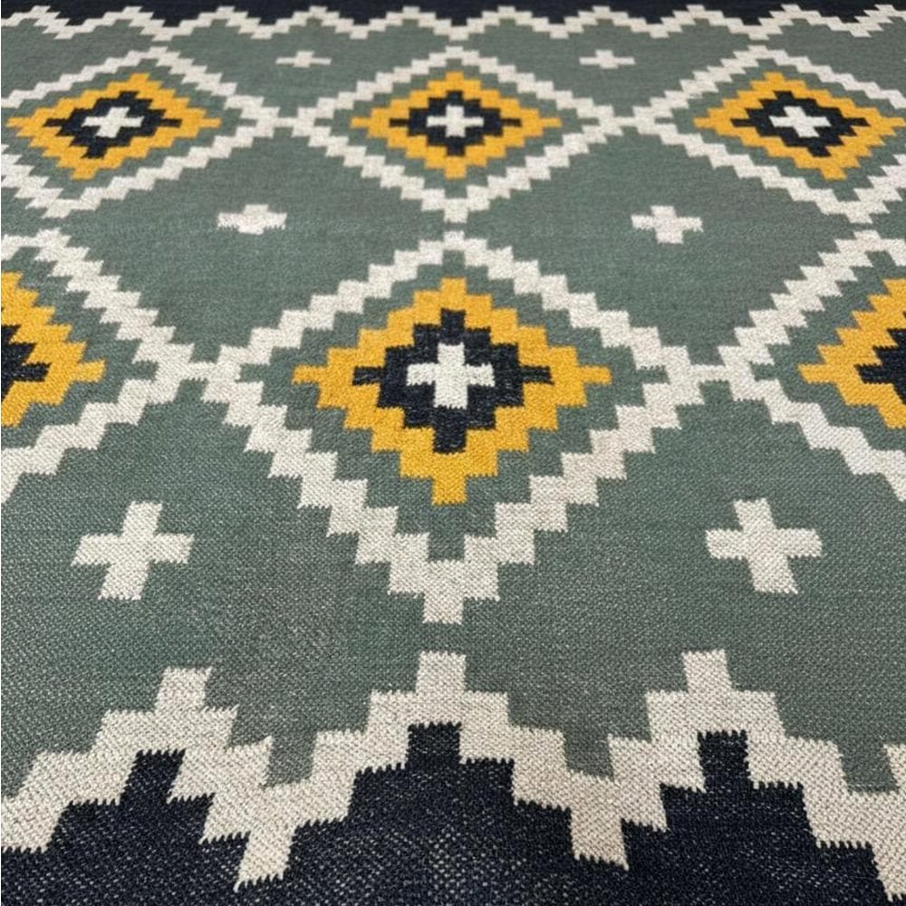 Handmade Multicolor Jute Vintage Dhurrie For Living Room